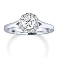 Imagine Bridal Complete Round Plain Shank Halo with Round Diamond Center