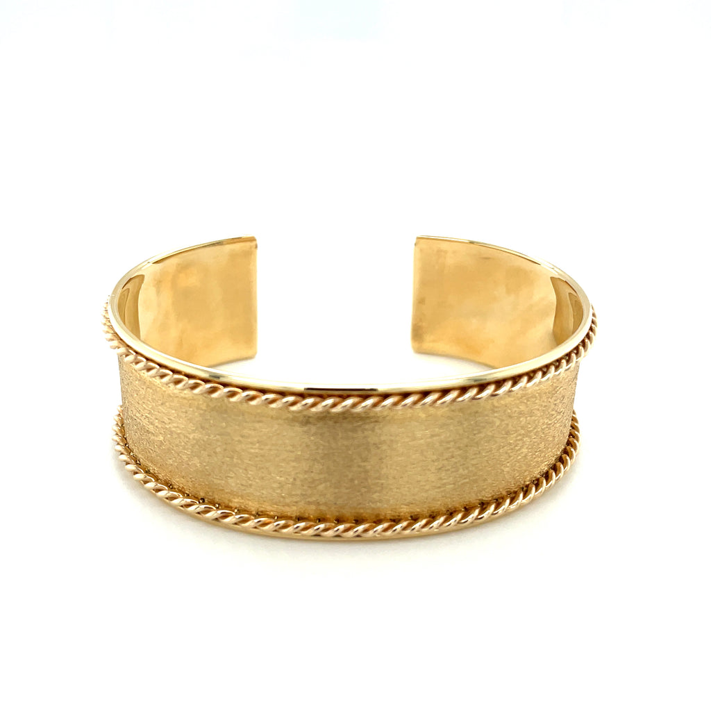 14ky SAT/POL Wide cuff bangle