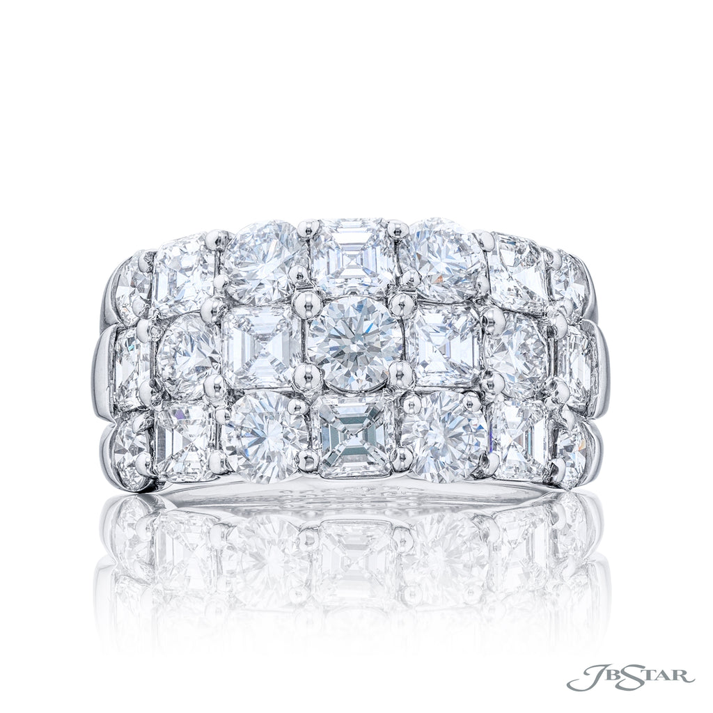 Lady's White Platinum Wedding Band With Diamonds