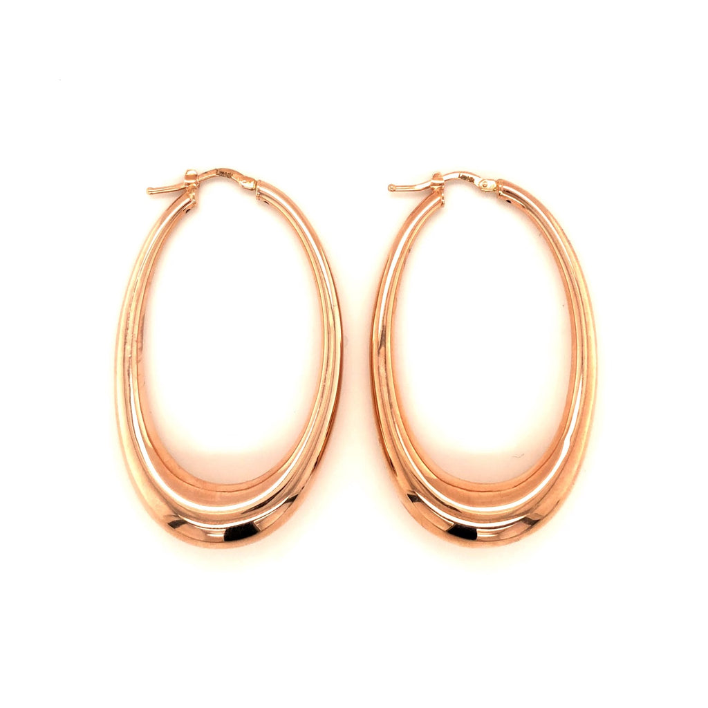 Rose Gold Elongated Hoop Earrings