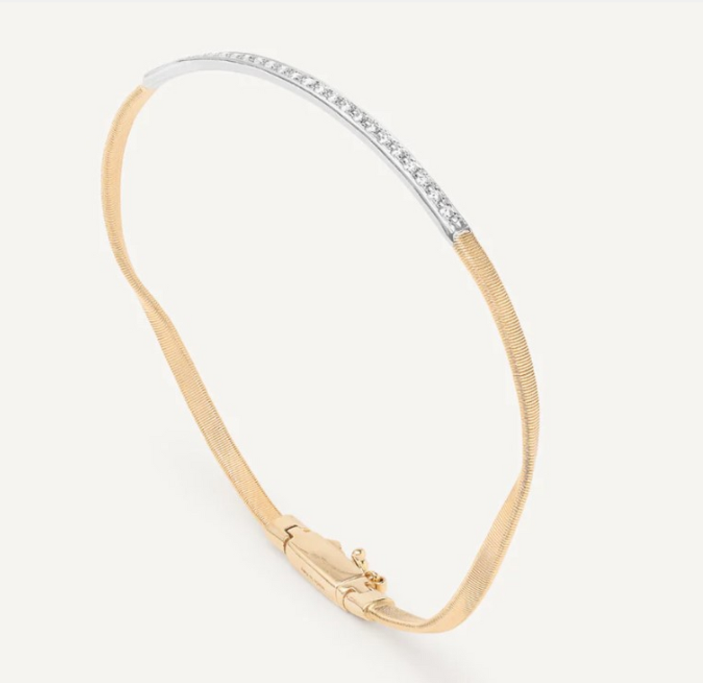 MARRAKECH 18K Yellow Gold Bangle With Diamond Bar