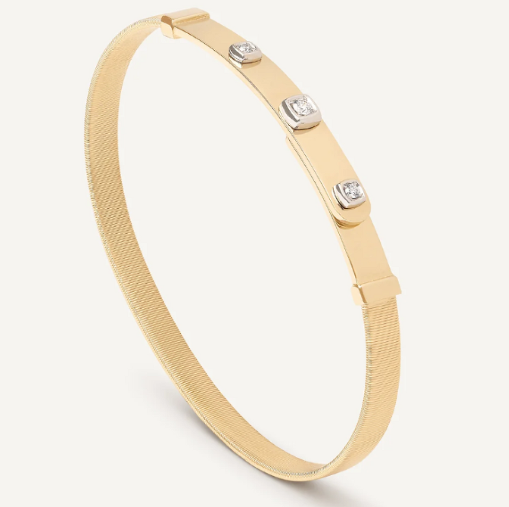 MASAI  18K Yellow Gold Coil and Diamond Bangle Bracelet