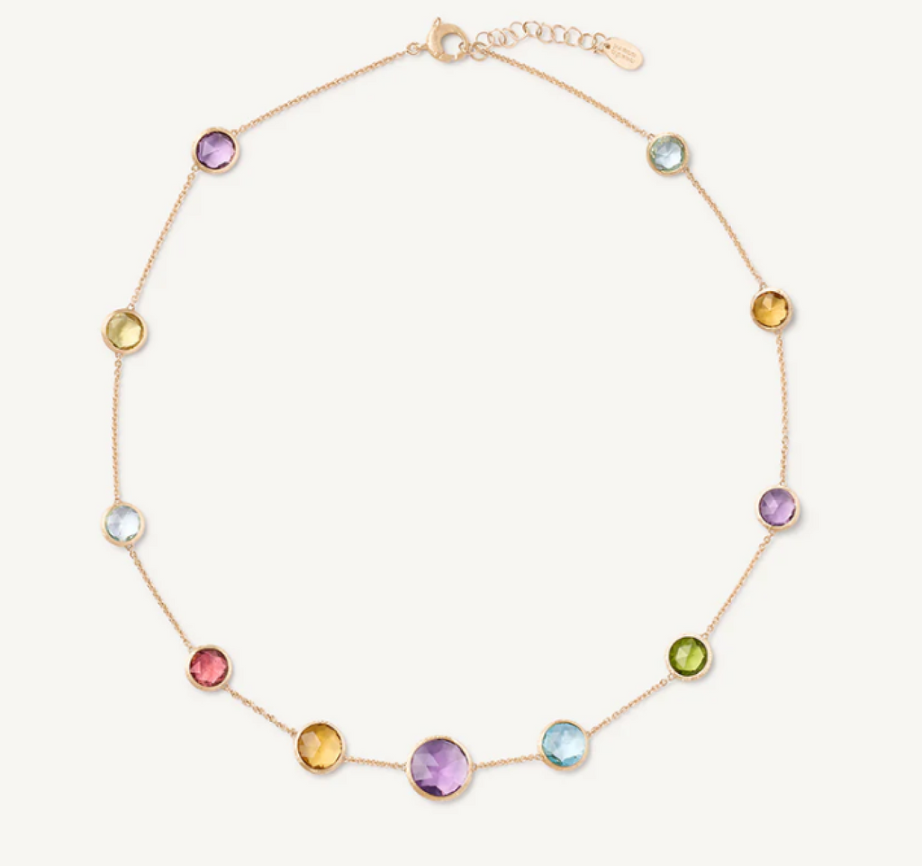 JAIPUR COLOR  18K Yellow Gold Short Gemstone Necklace