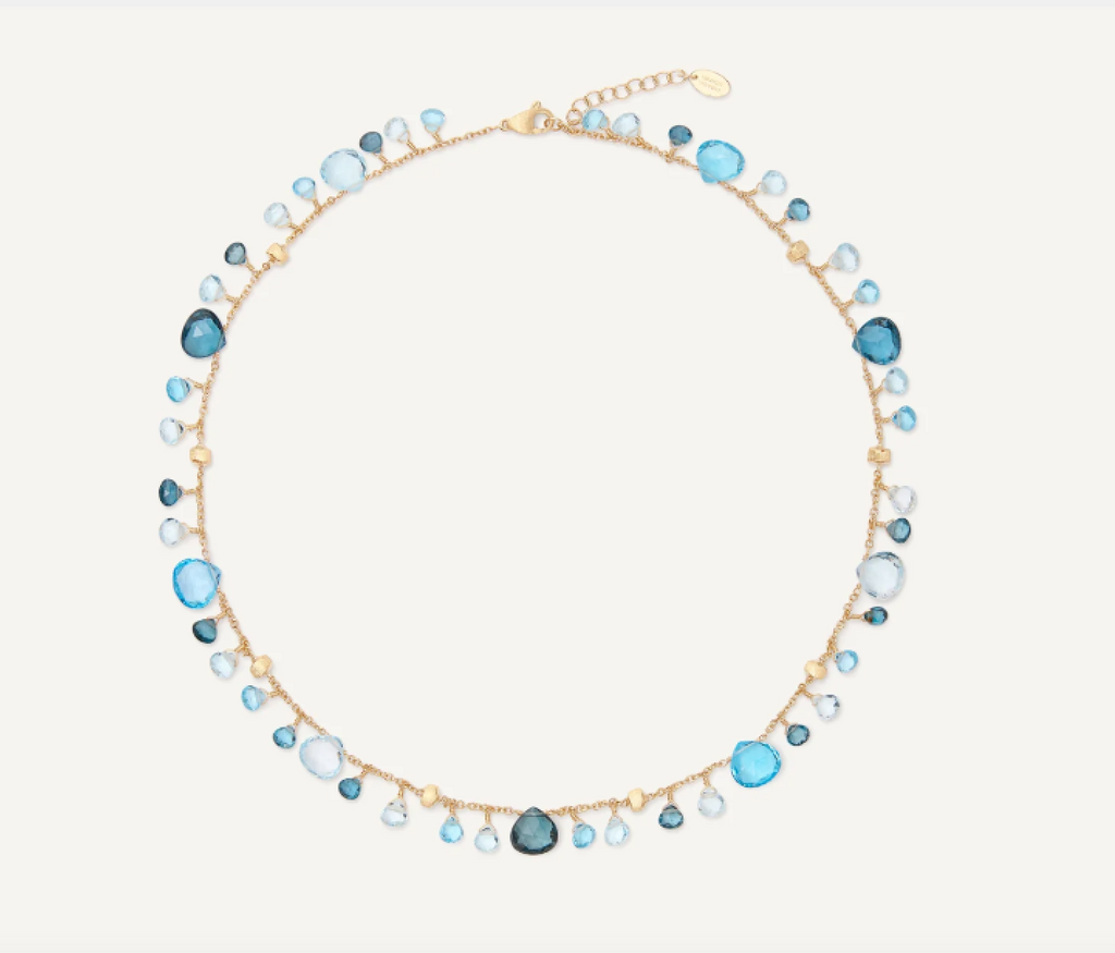 PARADISE 18kt yellow gold necklace with mixed topaz