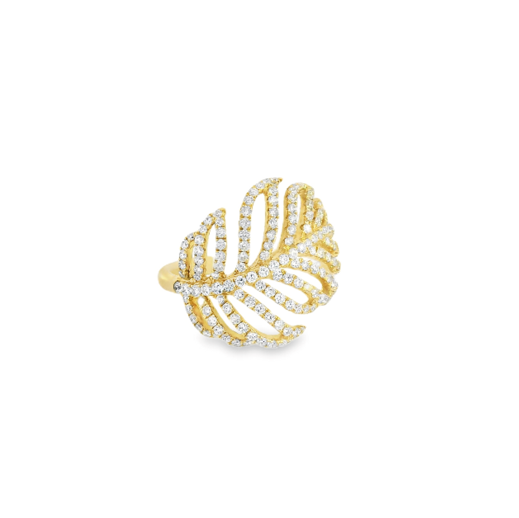 Lady's Yellow 18 Karat FEATHER Ring