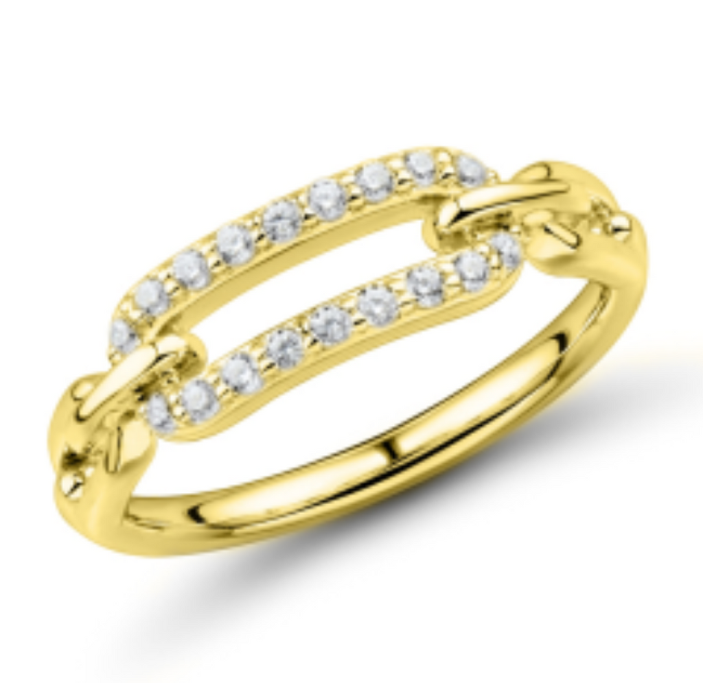 Lady's Yellow 18 Karat OVAL link Ring