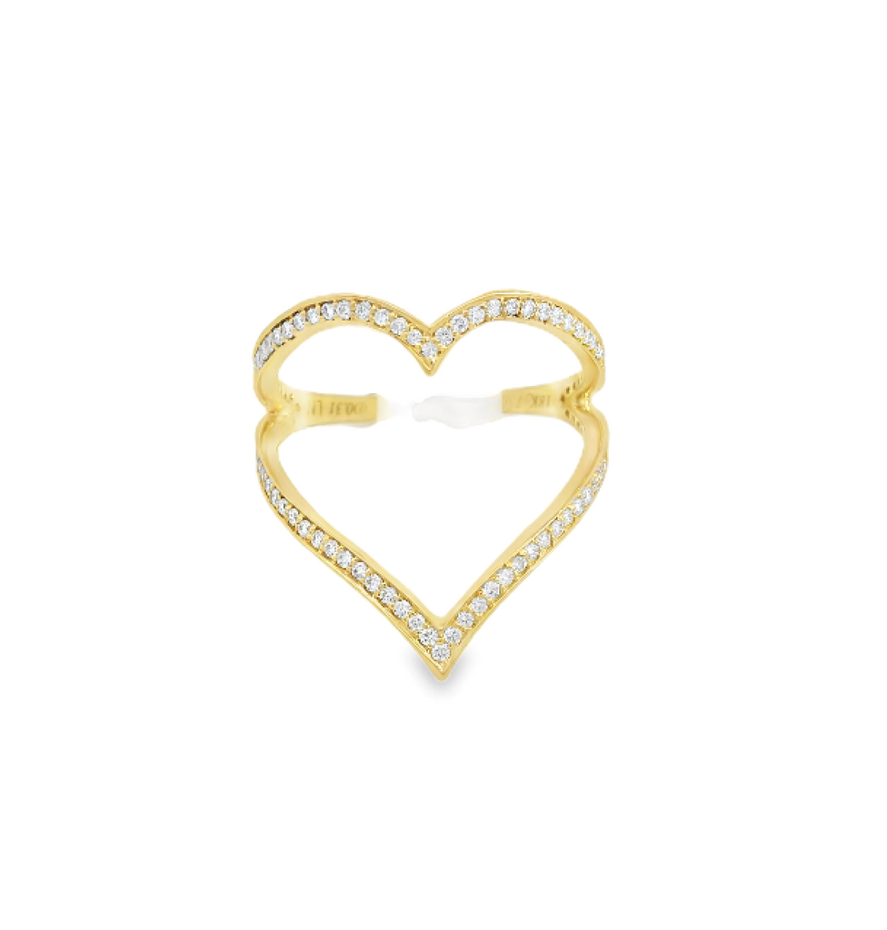 18K YELLOW GOLD HEART RING