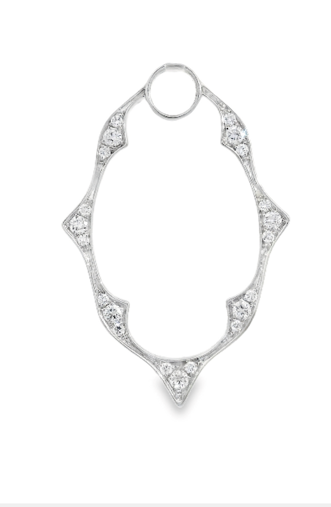 18K WHITE GOLD MARQUISE SHAPED DETACHABLE FRAME DROPS