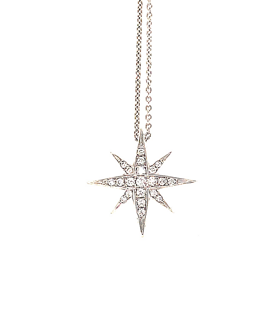 Lady's Rose 18 Karat N. Star Necklace
