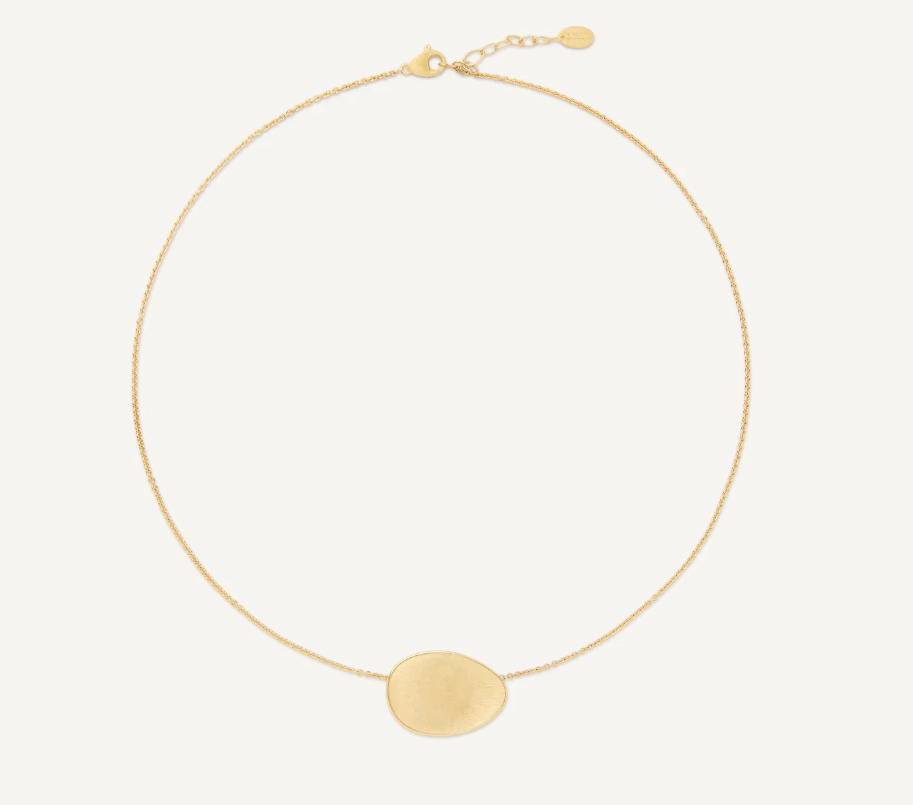 18K Yellow Gold Small Petal Pendant Necklace