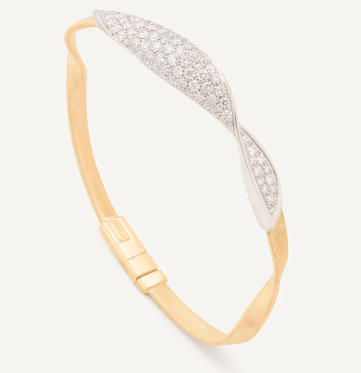 18K Yellow Gold Diamond Crossover Bangle