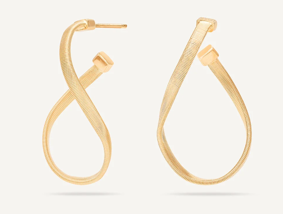 18K Yellow Gold Infinity Coil Hoops
