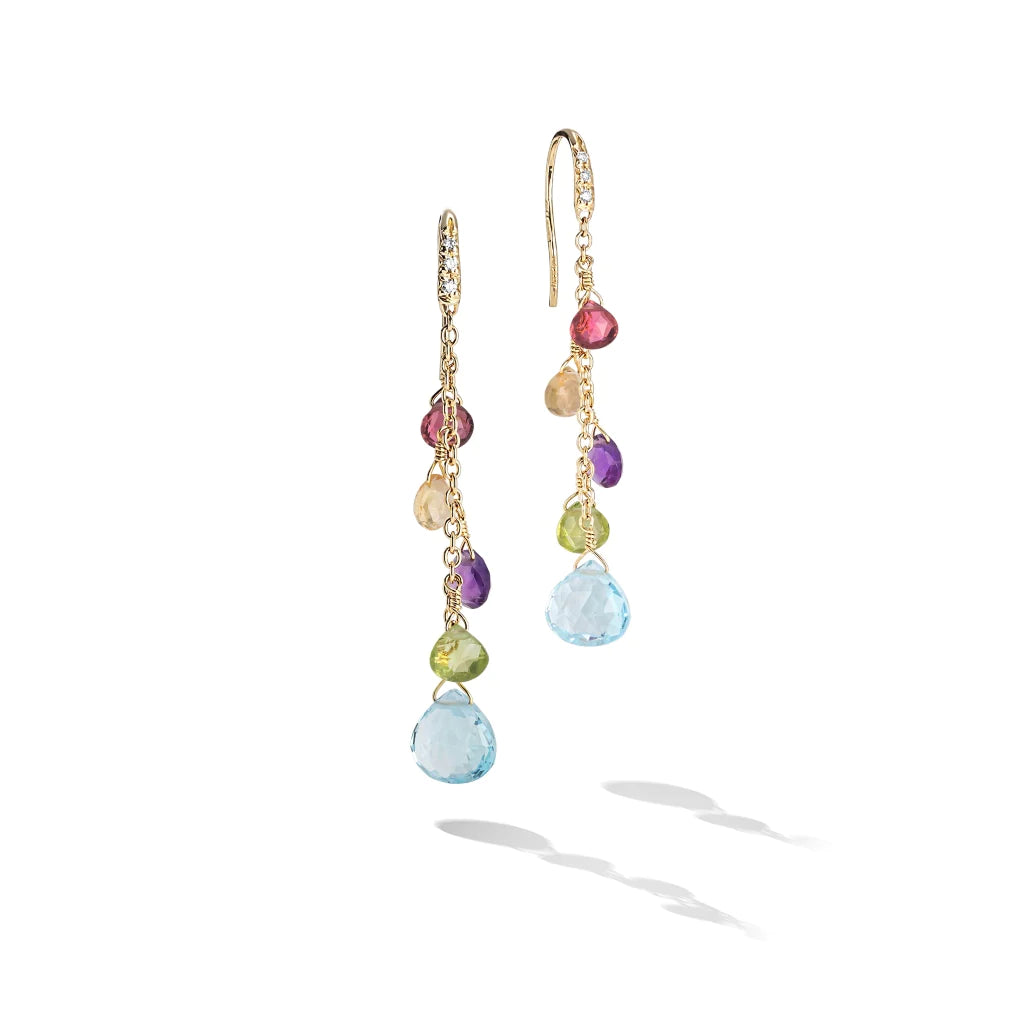 Marco Bicego Paradise Collection 18k Yellow Gold Mixed Gemstone Earrings