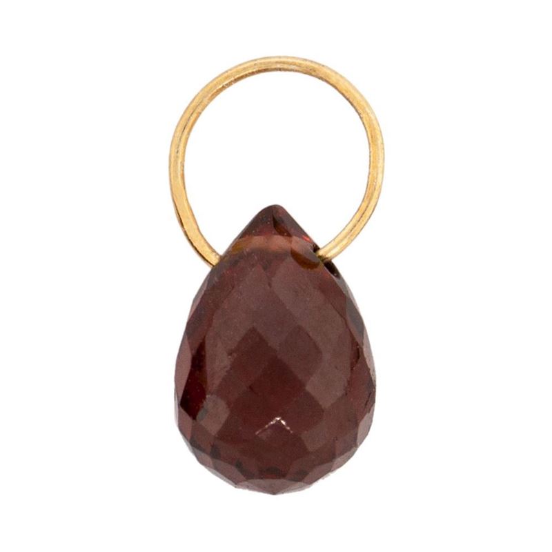 Heather B. Moore Red Garnet High Faceted Drop Gemstone