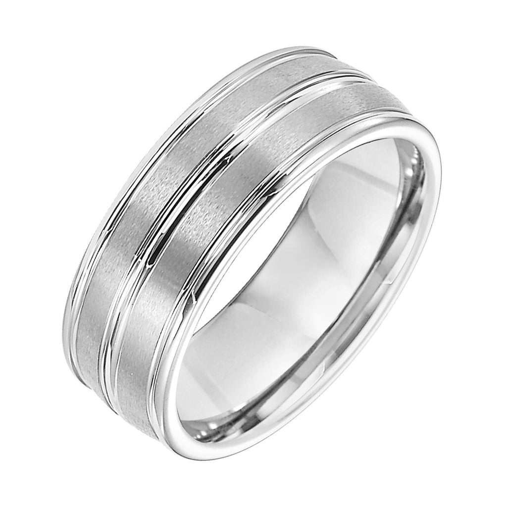 Gent's Grey Tungsten Wedding Band Size 10