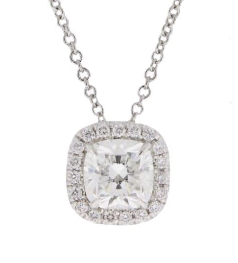 18K Diamond Halo Pendant