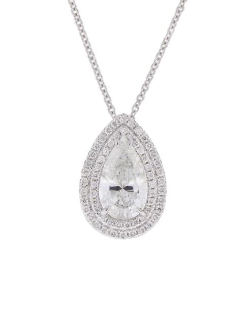 Oval Diamond Double Halo pendant