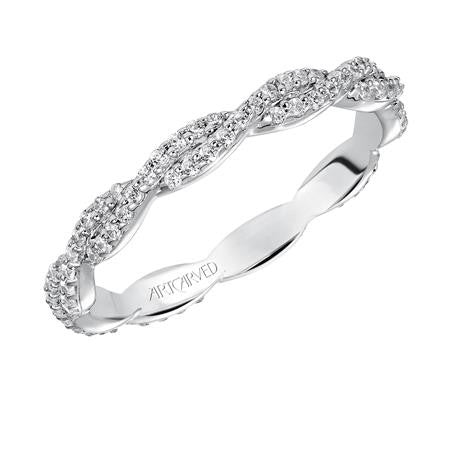 Braided Diamond Wedding Band