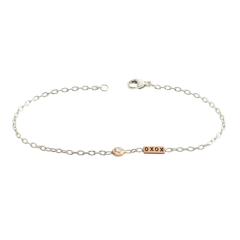 Heather B. Moore Silver "XOXO" Bracelet