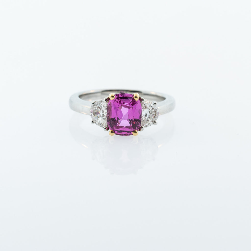 Pink Sapphire and Diamond Ring