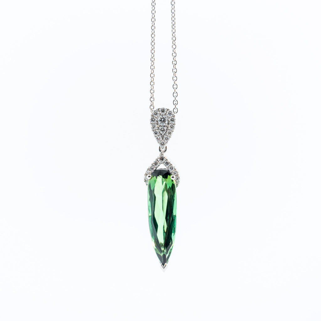 Fantasy Cut Tourmaline and Diamond Necklace