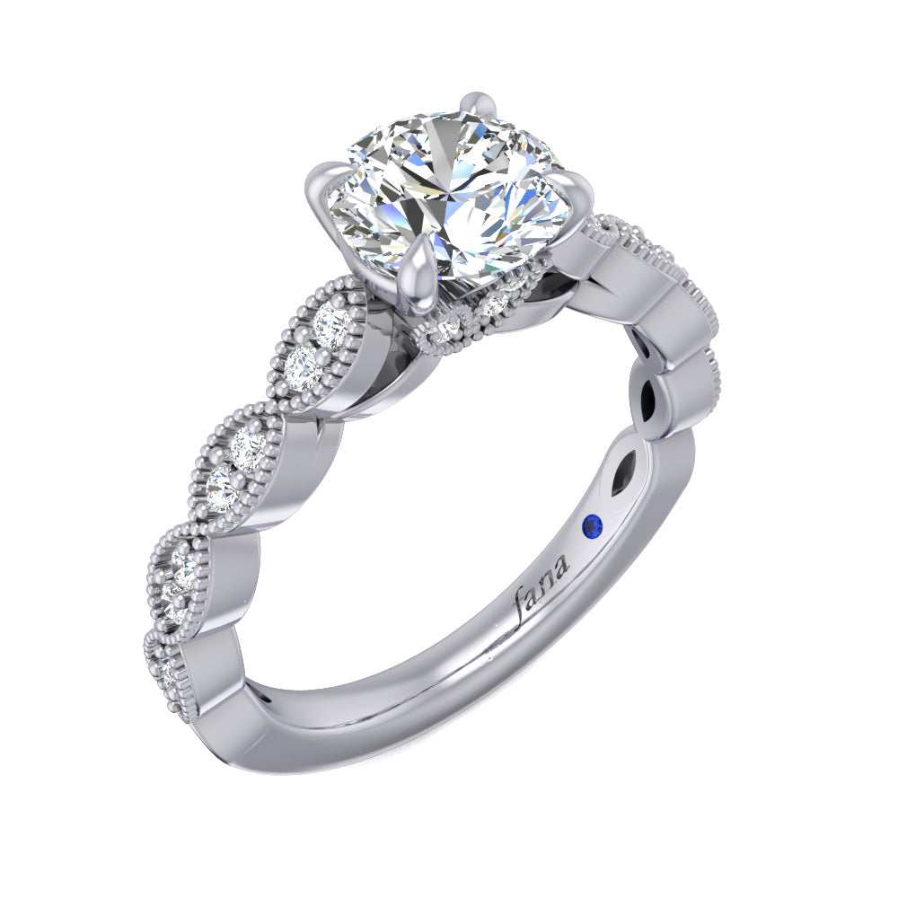 Fana Vintage Marquise Shaped Engagement Ring