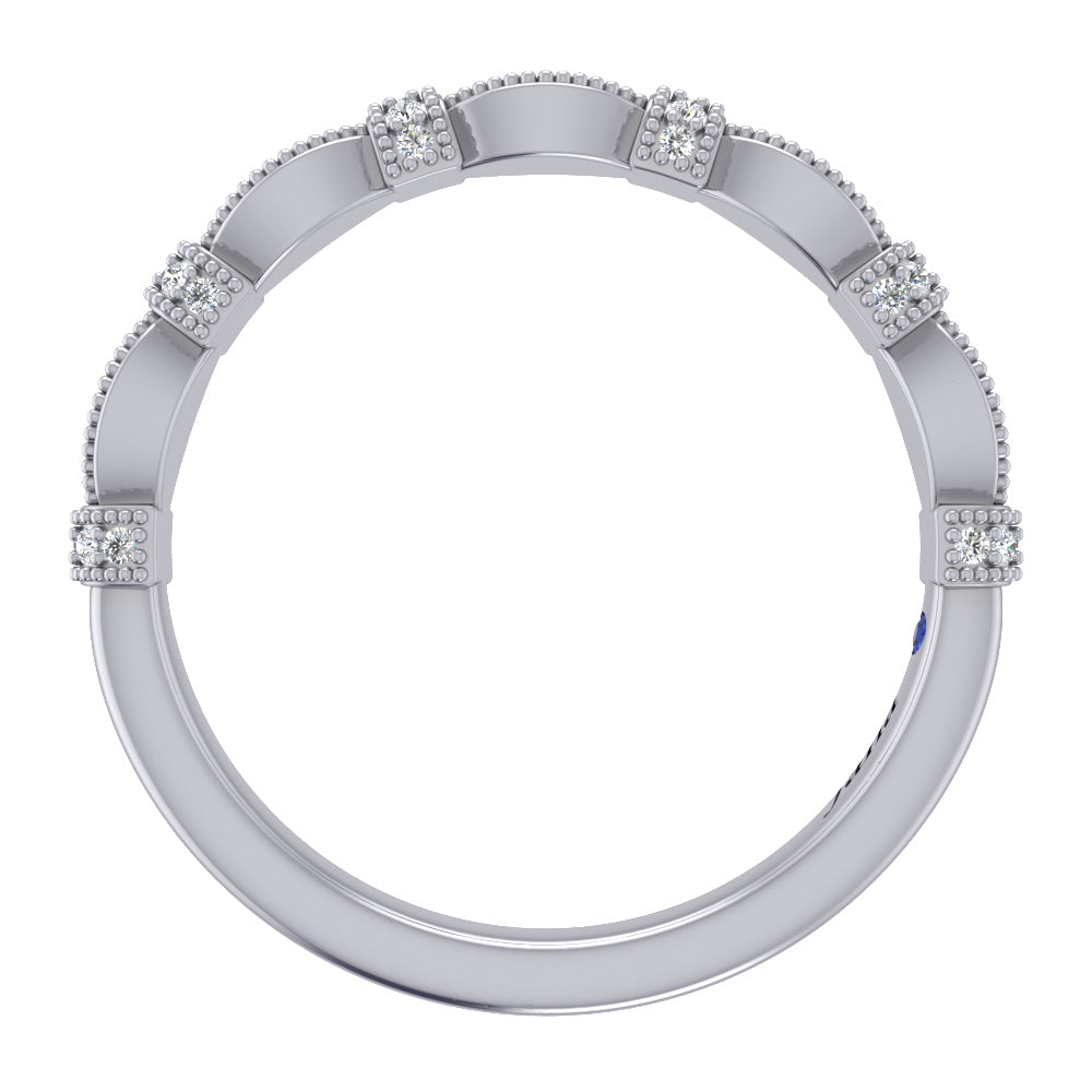 Fana Milgrain Marquise and Buckle Wedding Band